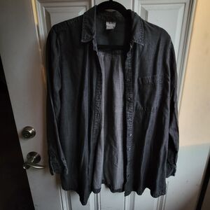 Chico's Dark Gray Button-Up Shirt